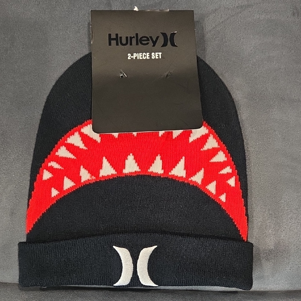 Hurley Black and Red Beanie